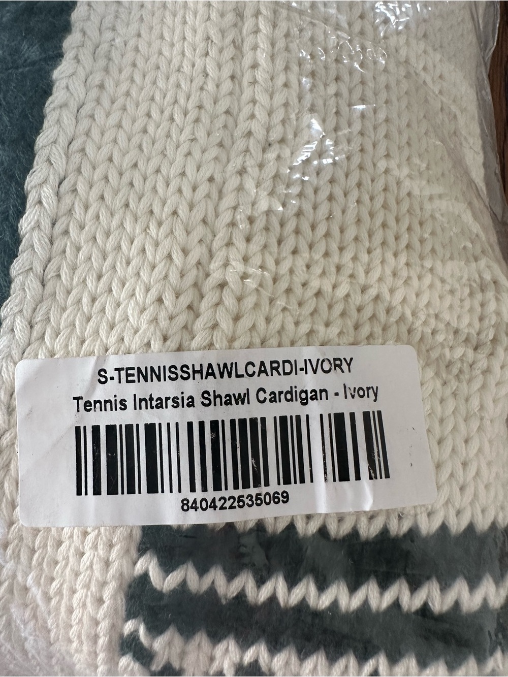 NEW Marea by Liz Joy Tennis Intarsia Shawl Cardigan. S. NWT - Picture 10 of 12